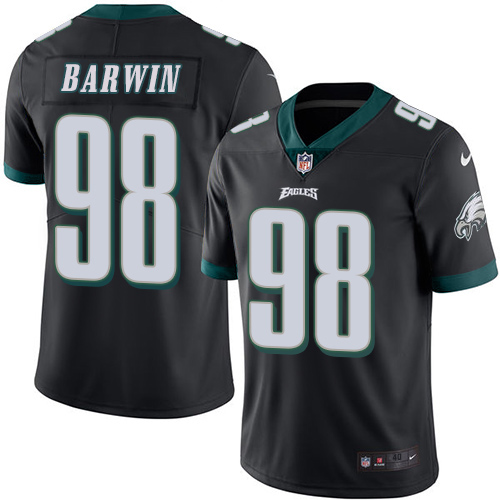 Men's Elite Connor Barwin Nike Jersey Black - #98 Rush NFL Philadelphia Eagles